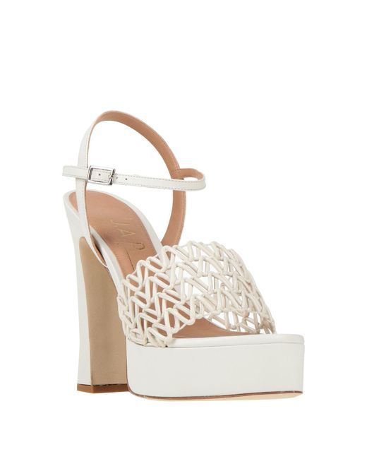 J.A.P. JOSE ANTONIO PEREIRA White Sandals Leather