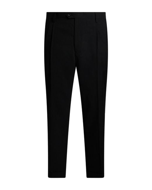 Reveres 1949 Black Pants Viscose, Polyamide for men