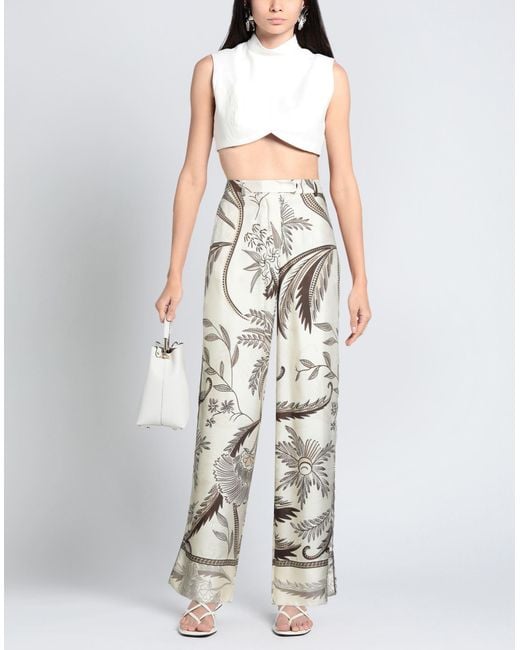 F.R.S For Restless Sleepers White F.R. For Restless Sleepers Ivory Pants Silk