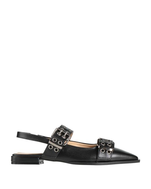 Ovyè Black Ballet Flats Leather