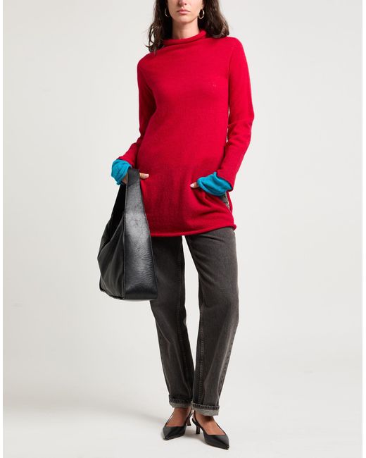 Issey Miyake Red Rollkragenpullover