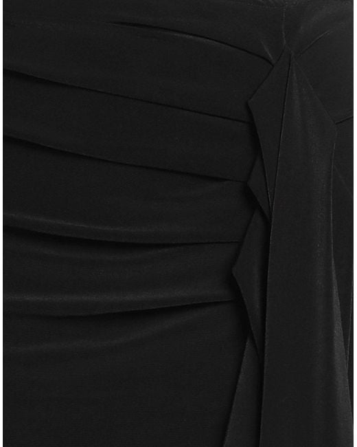 Haveone Black Midi Skirt Polyester, Elastane