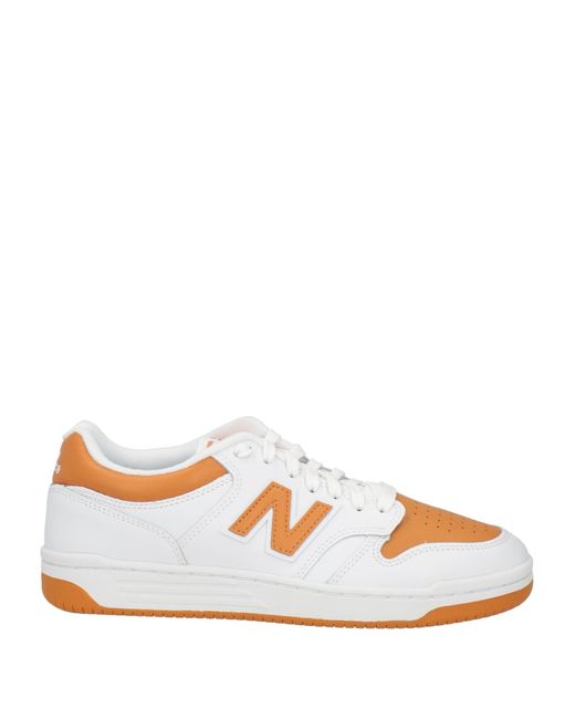 New Balance White Camel Sneakers Leather for men