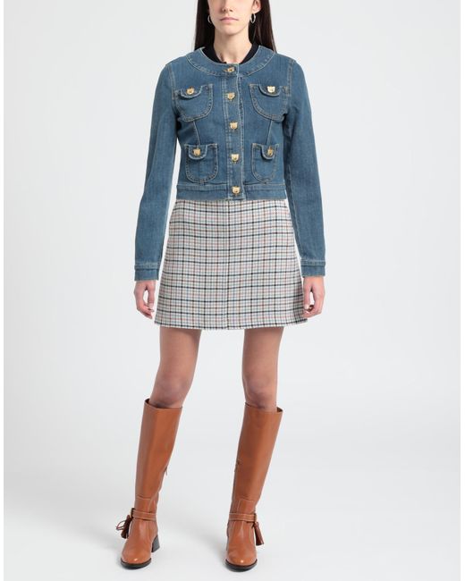 Moschino Blue Denim Outerwear