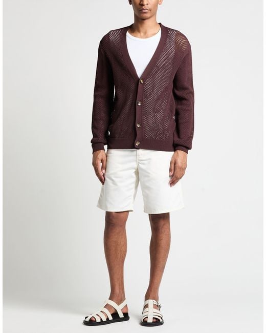 Laneus Brown Cardigan Viscose, Polyamide for men
