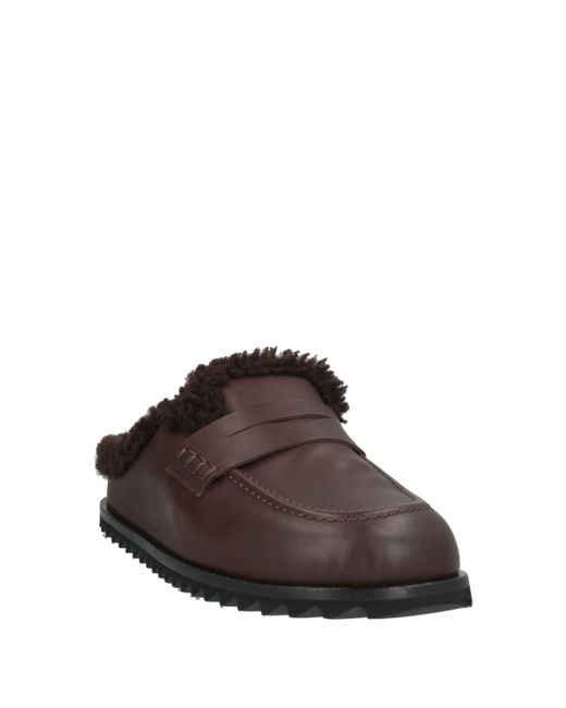 Officine Creative Brown Mules & Clogs Shearling