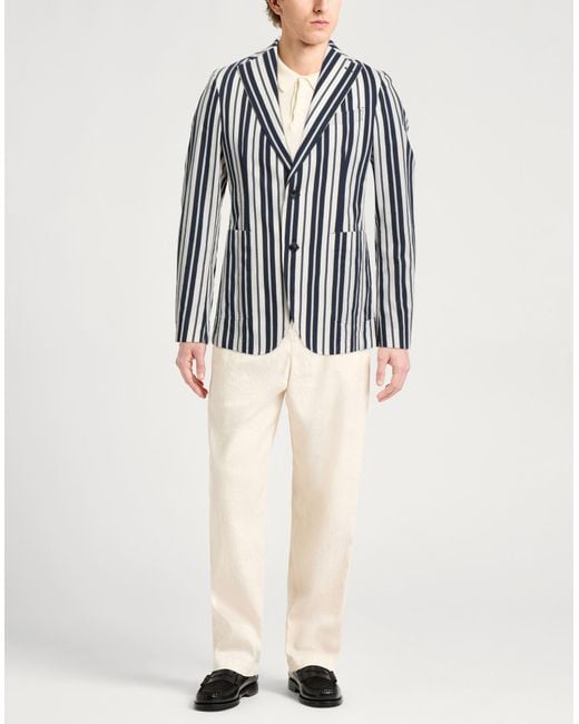 Manuel Ritz Blue Blazer Cotton, Polyamide for men