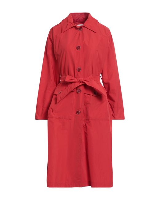 Herno Red Overcoat & Trench Coat Polyester