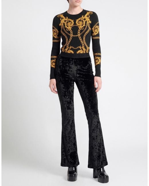 Versace Jeans Couture Black Pants Polyester, Elastane