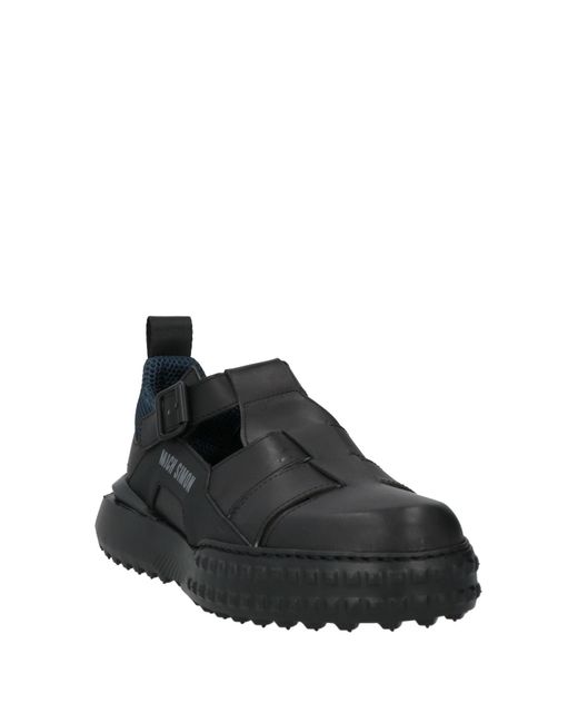 MICH SIMON Sandals Calfskin, Textile Fibers in Black for Men  display picture 1