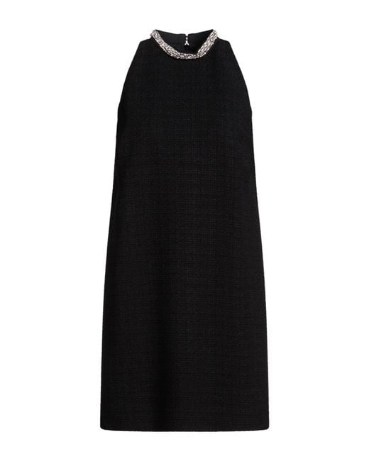 Sandro Black Mini Dress Cotton, Viscose, Acrylic, Polyamide