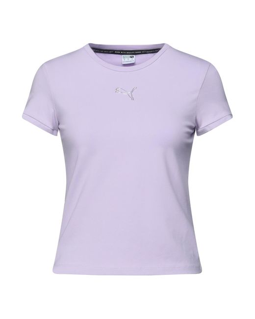 PUMA Cotton T-shirt in Lilac (Purple) - Lyst