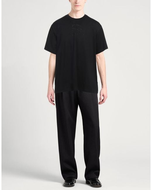 Burberry Black T-Shirt Cotton, Elastane for men