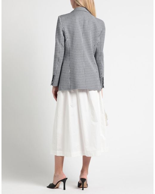 Maje Gray Checked Twill Blazer