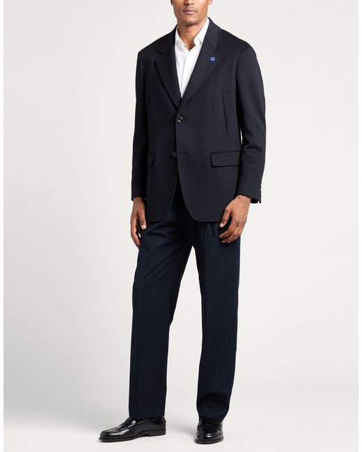 Lardini Blue Midnight Coat Virgin Wool for men