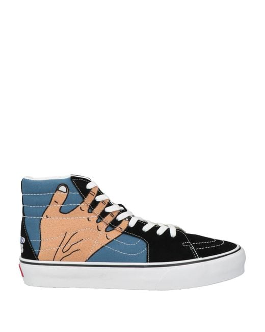 Vans Blue Sneakers Leather, Textile Fibers for men