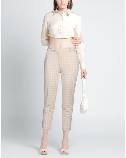 SEVENTY VENEZIA Natural Pants Polyester, Viscose, Elastane