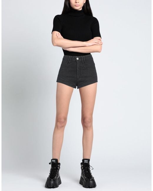 Isabel Marant Black Denim Shorts Cotton
