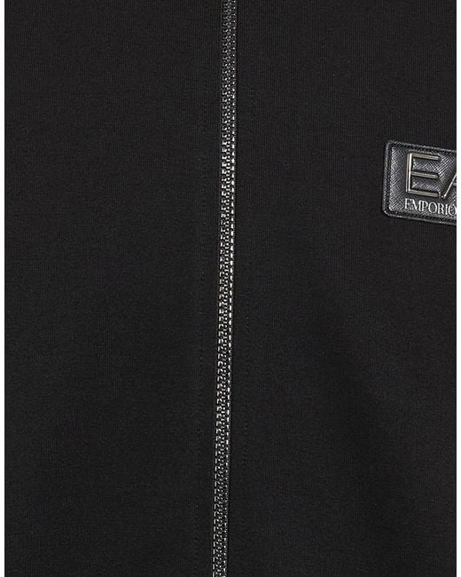 EA7 Black Sweatshirt Polyester, Cotton for men