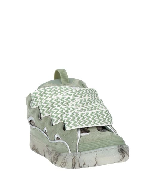 Lanvin Green Sneakers Calfskin, Polyester