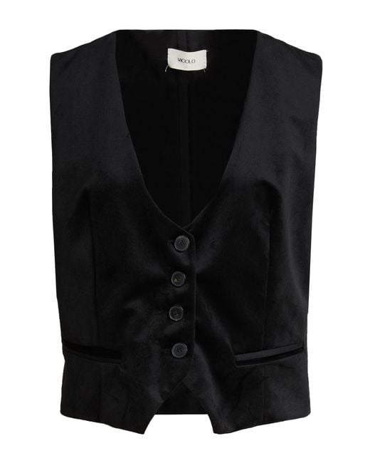 ViCOLO Black Tailored Vest Polyester, Elastane
