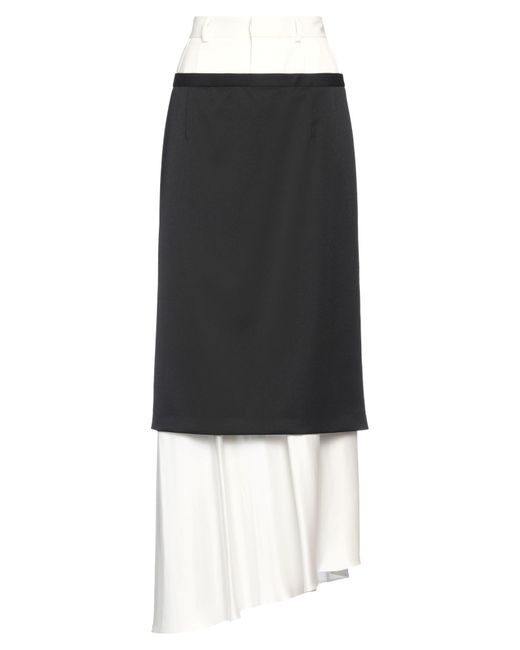 MM6 by Maison Martin Margiela Black Ivory Maxi Skirt Polyester, Virgin Wool, Elastane, Viscose