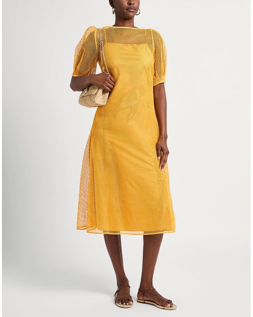 Vestido midi Erika Cavallini Semi Couture de color Yellow