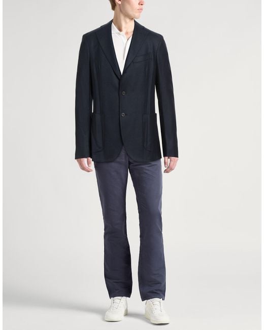 Drumohr Blue Blazer Virgin Wool, Cashmere, Elastane for men