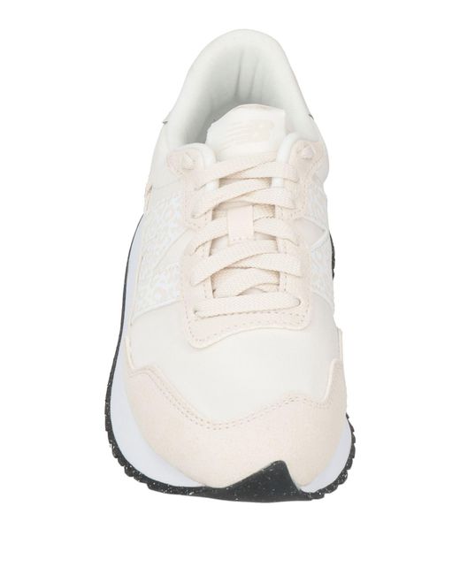 New Balance White Sneakers Textile Fibers, Leather