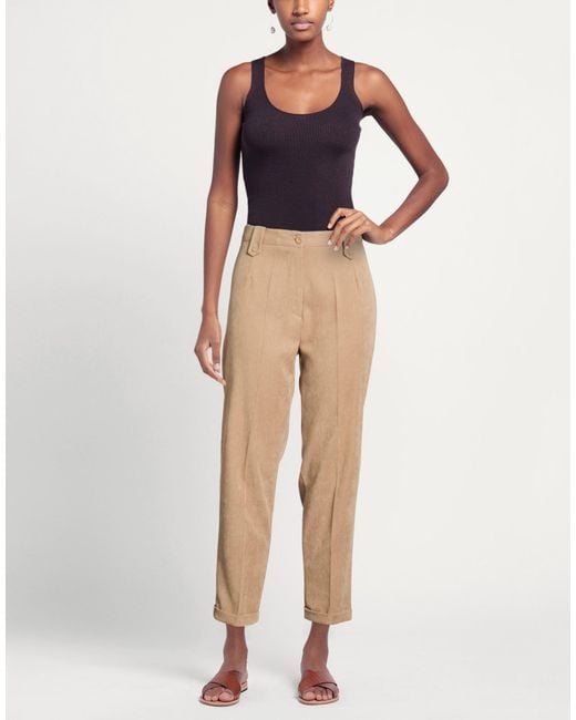 GIULIA MATILDA Natural Pants Polyester, Elastane