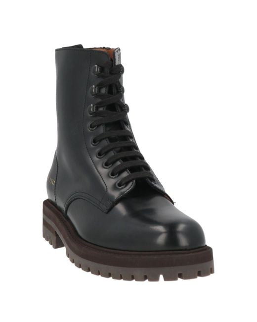 Common Projects Black Ankle Boots Leather
