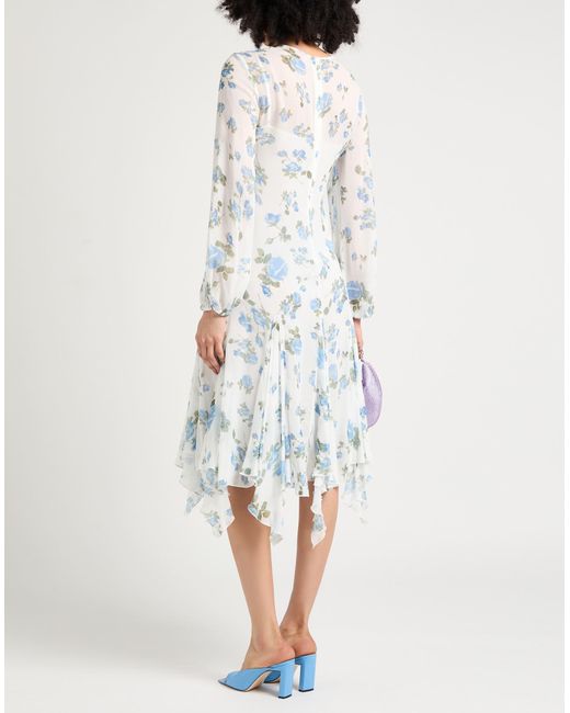 ERMANNO FIRENZE Blue Midi Dress Viscose, Polyester, Polyamide