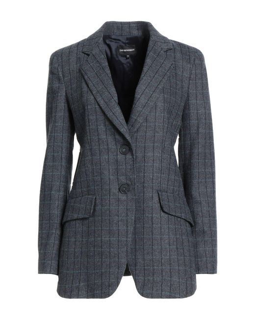 Emporio Armani Blue Blazer Wool, Polyester, Polyamide, Acrylic, Elastane