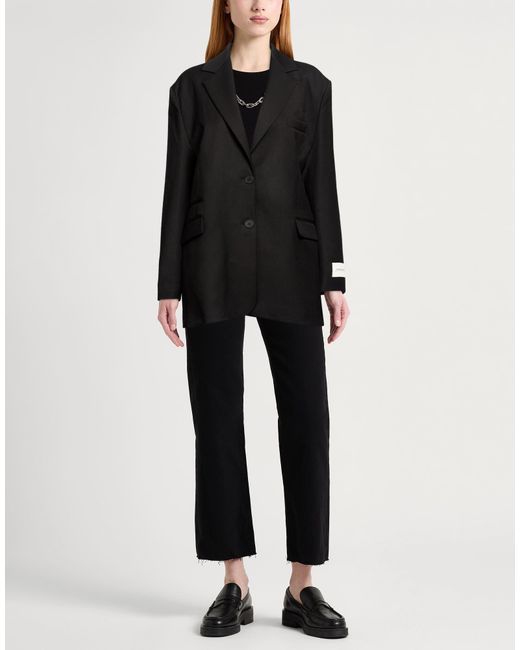 hinnominate Black Blazer Polyester, Viscose, Elastane