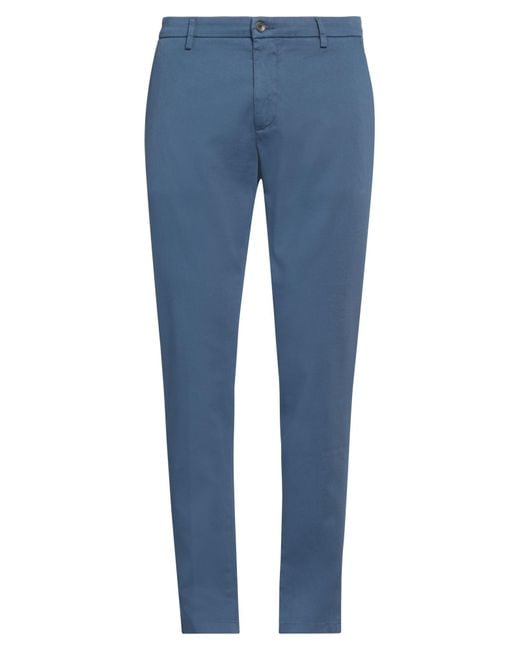 Yan Simmon Blue Pants Cotton, Elastane for men