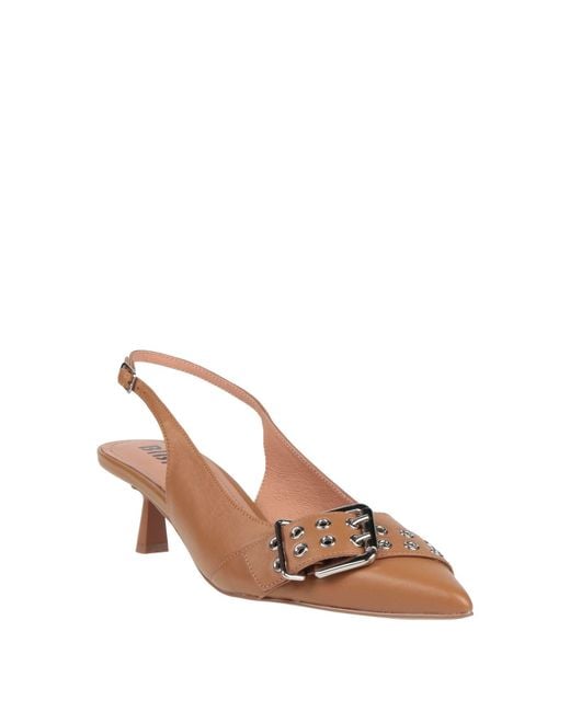 Bibi Lou Brown Camel Pumps Leather