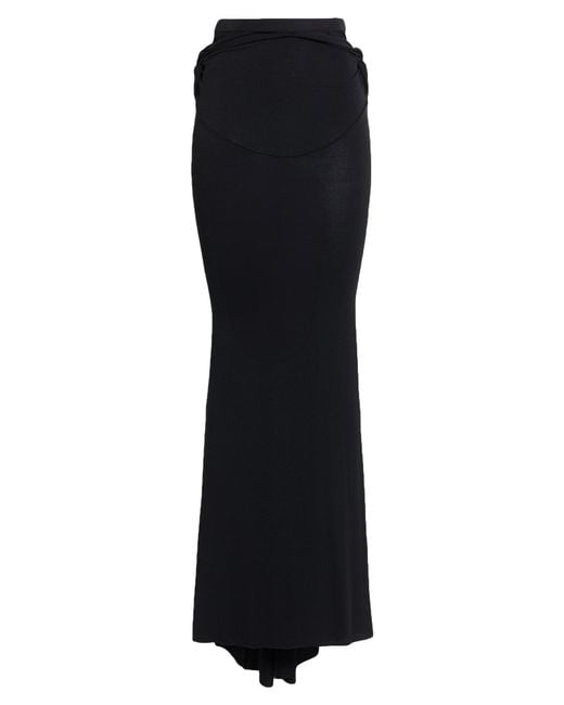Rick Owens Black Maxi Skirt Viscose, Polyamide, Elastane