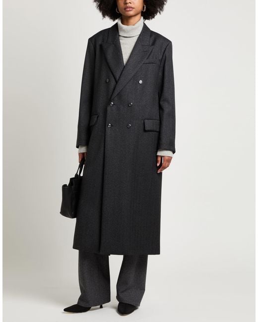 Barena Black Coat Virgin Wool, Viscose, Acetate, Polyester