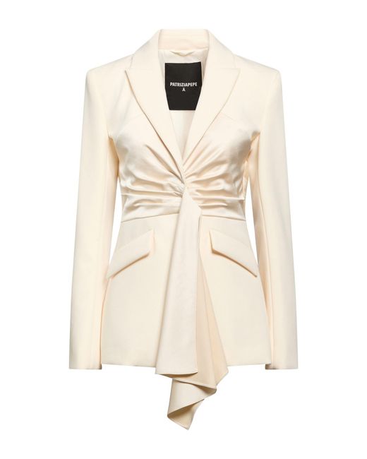 Patrizia Pepe Natural Blazer Polyester, Viscose, Elastane