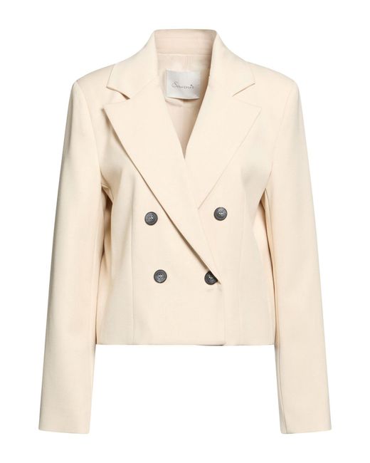 Souvenir Clubbing Natural Cream Blazer Polyester, Viscose, Elastane