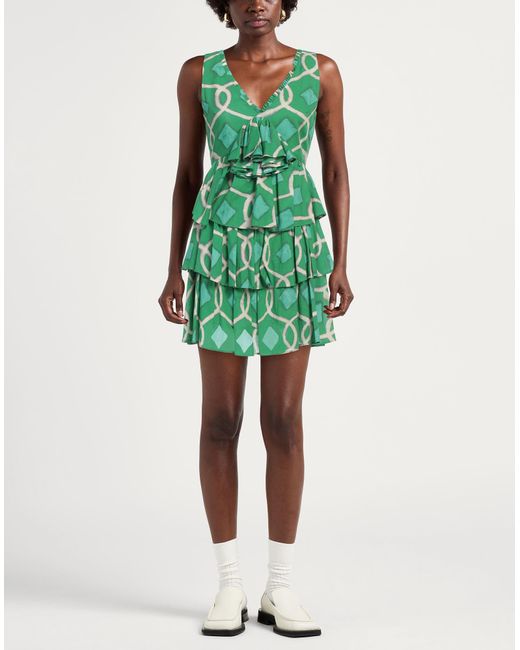 Twinset Green Mini Dress Cotton