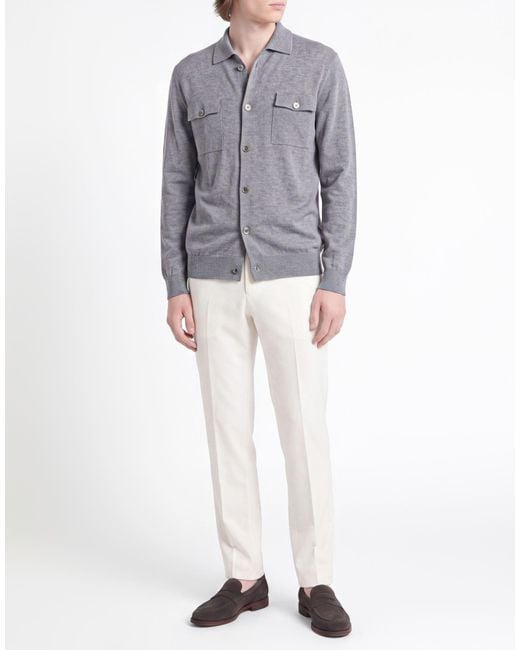 Alpha Studio Gray Cardigan Wool for men