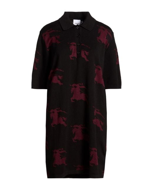 Burberry Black Mini Dress Cotton, Silk