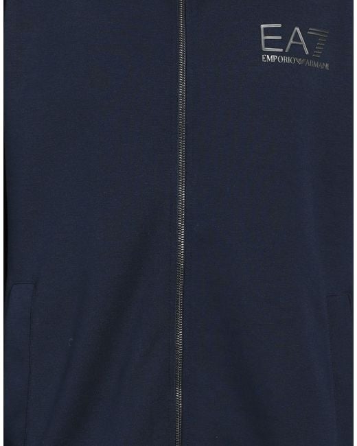 EA7 Blue Sweatshirt Polyester, Cotton, Elastane for men