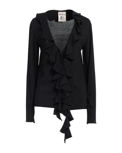 Semicouture Black Cardigan Viscose, Polyamide