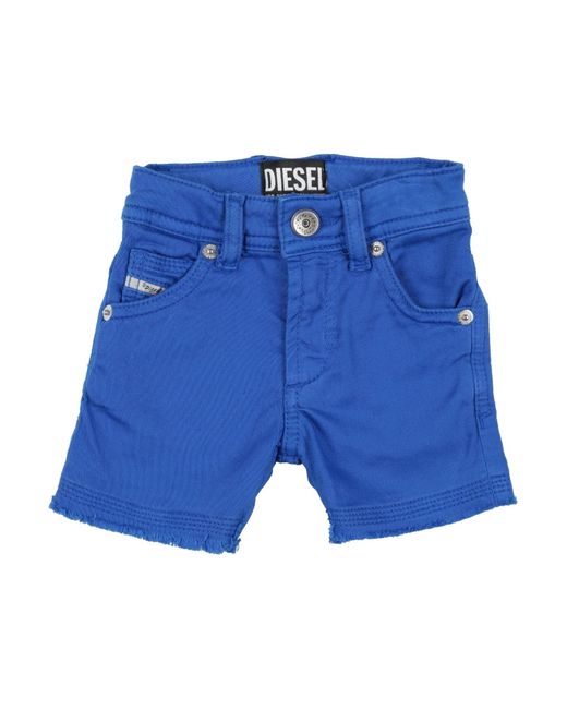 DIESEL Blue Shorts & Bermuda Shorts Cotton, Elastane, Bovine Leather