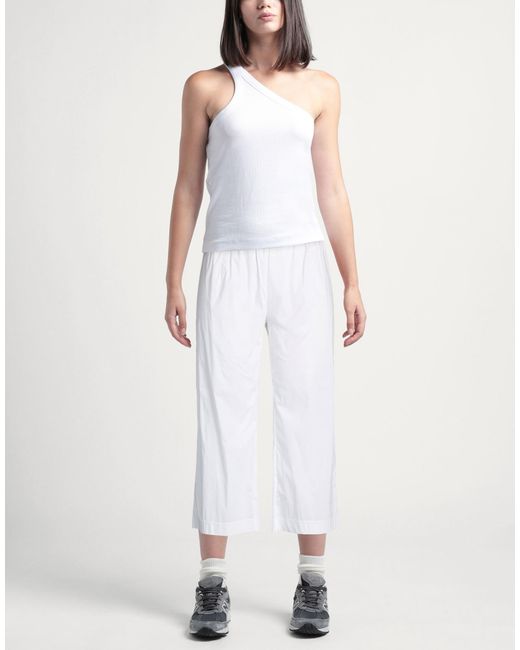 Liviana Conti White Pants Cotton, Polyamide, Elastane