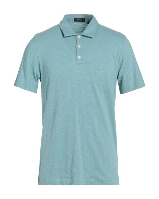 Theory Cotton Polo Shirt in Azure (Blue) for Men | Lyst