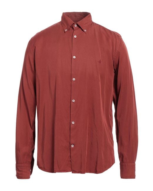 Brooksfield Red Rust Shirt Lyocell for men
