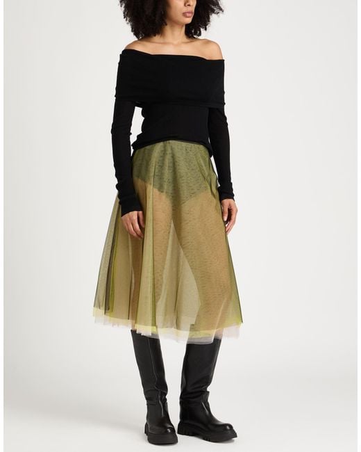 MSGM Yellow Midi Skirt Polyamide